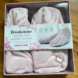 Brookstone Thera-Spa Warming Slippers. New in box.